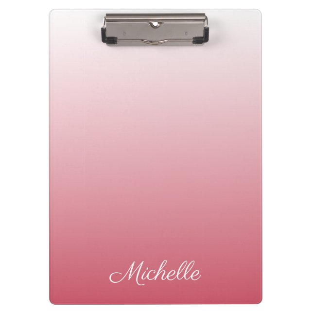 Porte-bloc dégradé personnalisé ombre rose saumon (Devant)