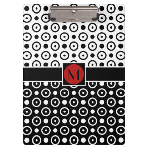 Porte-bloc Demi de monogramme à moitié blanc noir élégant