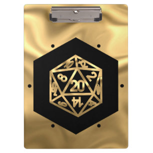 Porte-bloc Dés RPG   Gold Imaginaire Retro Tabletop PnP Gamer