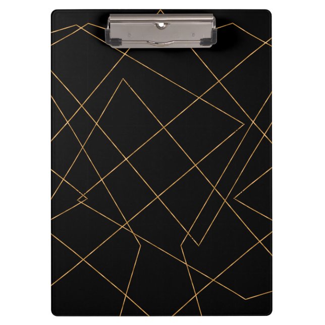 Porte-bloc Design géométrique moderne Gold & Black (Devant)