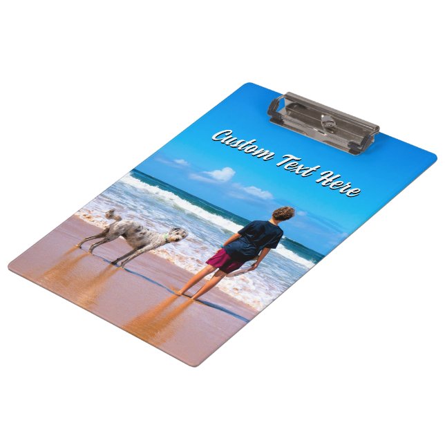 Porte-bloc Design Your Pet Photo Clipboard Personalized Text (Incliné)