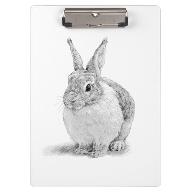 Porte-bloc Dessin au crayon de lapin mignon (Devant)