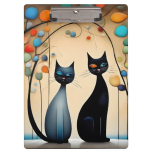 Porte-bloc Deux chats charmants
