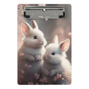 Porte-bloc Deux lapins mignons avec sakura Mini Porte - bloc
