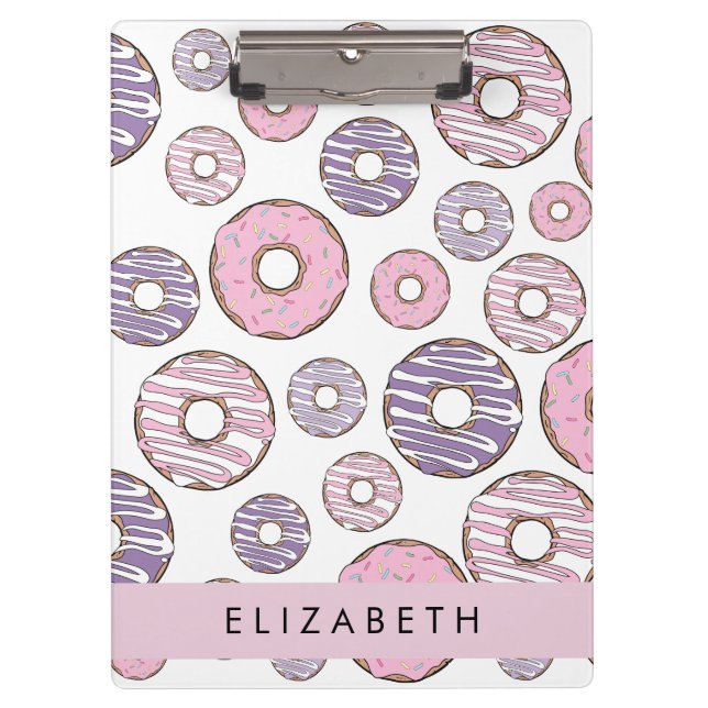 Porte-bloc Donuts Roses, Donuts Violets, Saupoudrages, Votre  (Devant)
