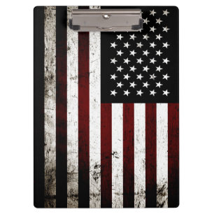 Porte-bloc Drapeau américain grunge noir