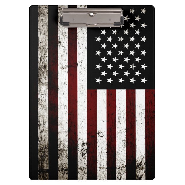 Porte-bloc Drapeau américain grunge noir (Devant)