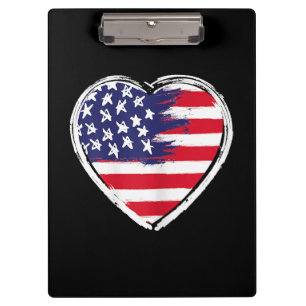 Porte-bloc Drapeau Coeur US 4 juillet Étoiles patriotiques am
