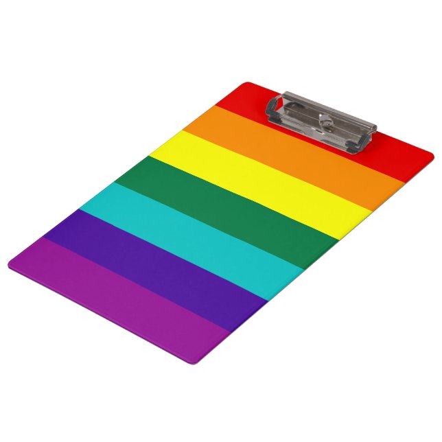 Porte-bloc Drapeau de la Fierté arc-en-ciel 7 bandes (Incliné)