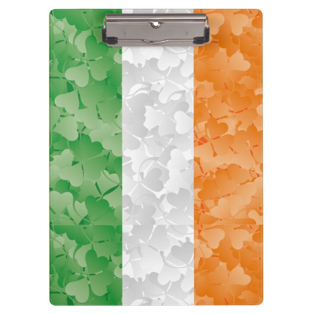Porte-bloc Drapeau de l'Irlande avec motif shamrock (Devant)
