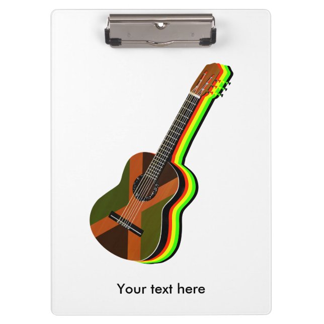 Porte-bloc Drapeau jamaïcain de guitare rastafarienne (Devant)