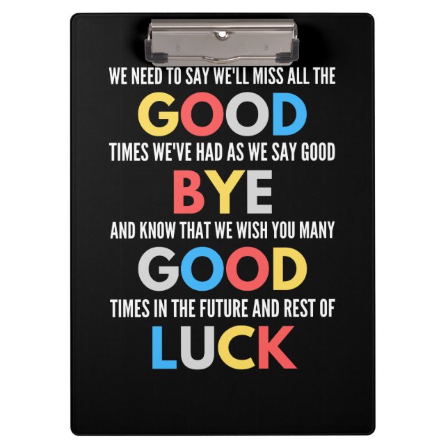 Porte-bloc Drôle de partir Adieu (Devant)