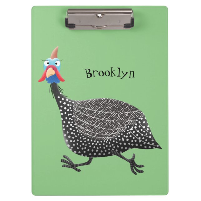 Porte-bloc Drôle dessin animé d'oiseau de Guineafowl (Devant)