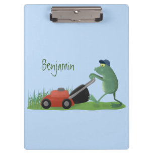 Porte-bloc Drôle grenouille verte tondre la pelouse dessin