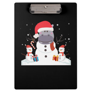 Porte-bloc Drôle Père Noël Hippo Noël Snowman cadeau Noël