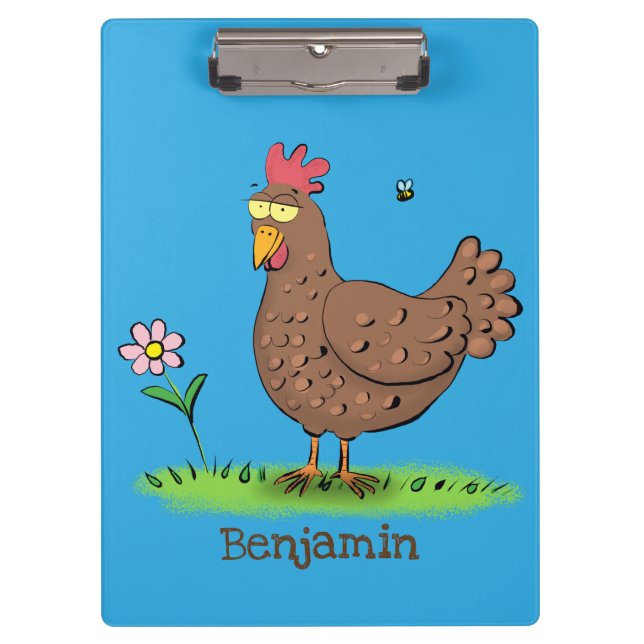 Porte-bloc Drôle poulet rustique whimsical dessin animé (Devant)