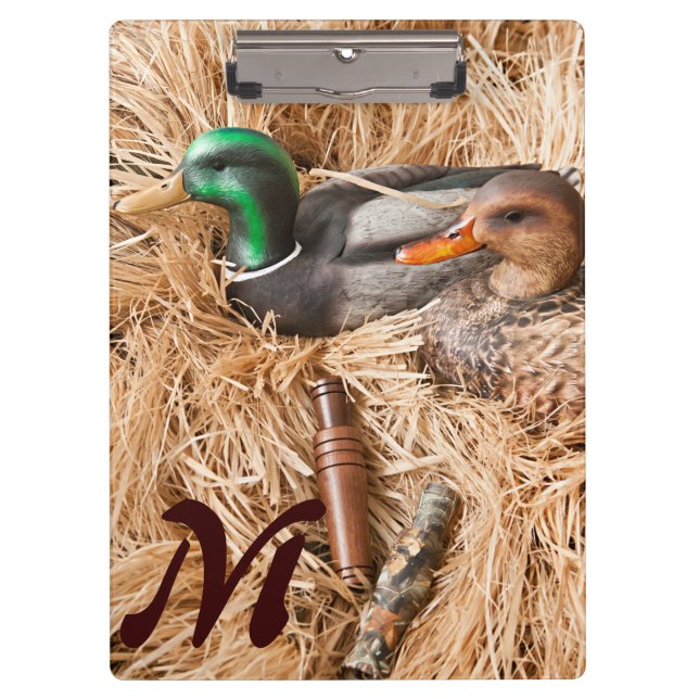 Porte-bloc Duck Call Mallard Drag Monogram Première carte à c (Devant)