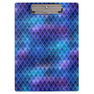 Porte-bloc Écaille de dragon ombrée bleue scintillante et pai