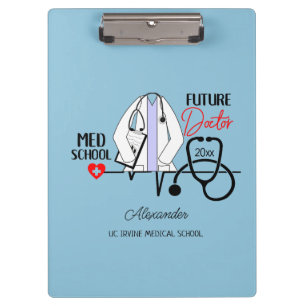 Porte-bloc École Médicale Futur Docteur Blue Nom Année