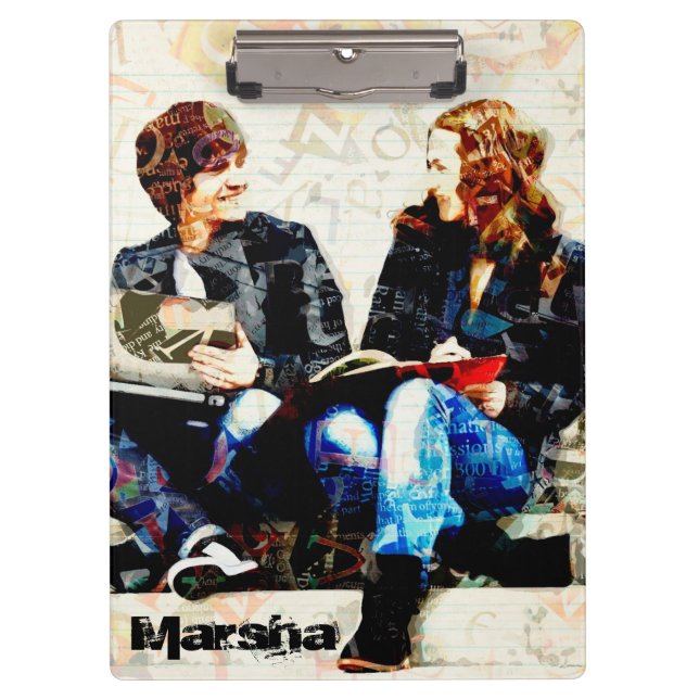 Porte-bloc École personnalisée Ados thématiques Collage Porte (Devant)