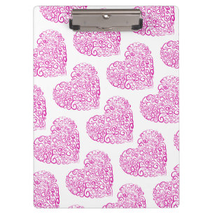 Porte-bloc Écriture spirale coeur rose pour la Saint Valentin