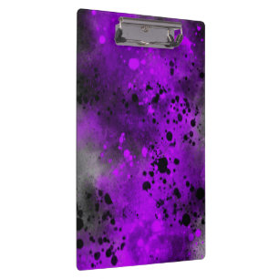 Porte-bloc Effet Dessin de peinture violet et noir
