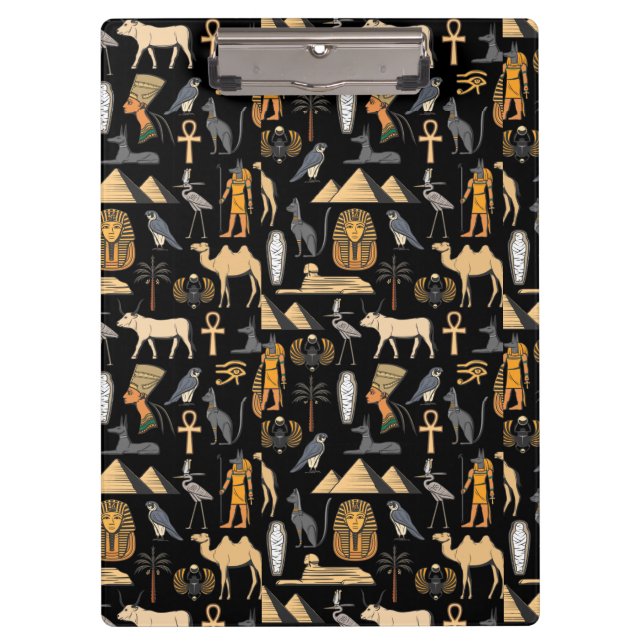 Porte-bloc  Egyptian Hieroglyphic Symbol Pattern Background   (Devant)