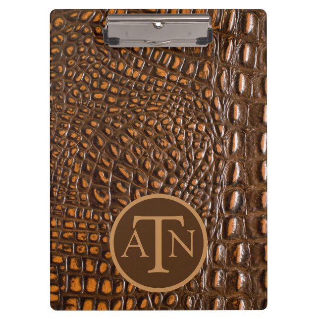 Porte-bloc Élégant Alligator Monogramme de peau (Devant)