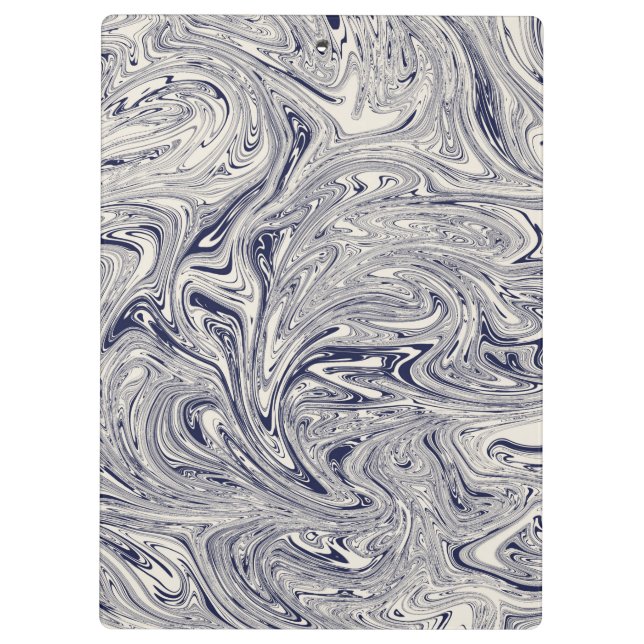 Porte-bloc Elégant bleu et Marbre blanc spiral (Dos)