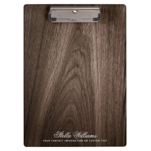 Porte-bloc Élégant bois de chêne brun foncé nom personnalisé