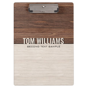 Porte-bloc Elégant Brown Bois Texture Style Moderne Monogramm