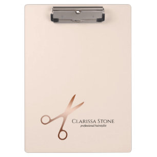 Porte-bloc Elégant ciseaux d'or rose moderne coiffeur