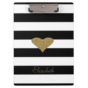 Porte-bloc Élégant Coeur De Glitterie Or Faux Chic Sur Les Ra