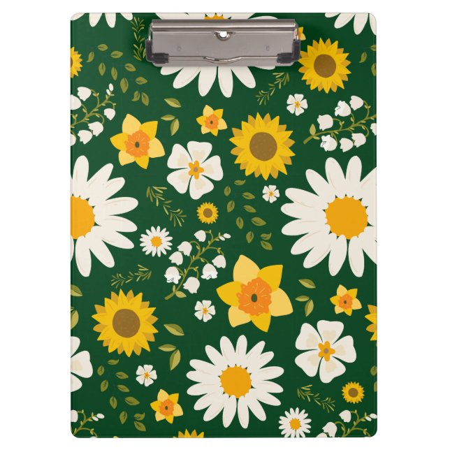 Porte-bloc Elégant design floral blanc moderne (Devant)