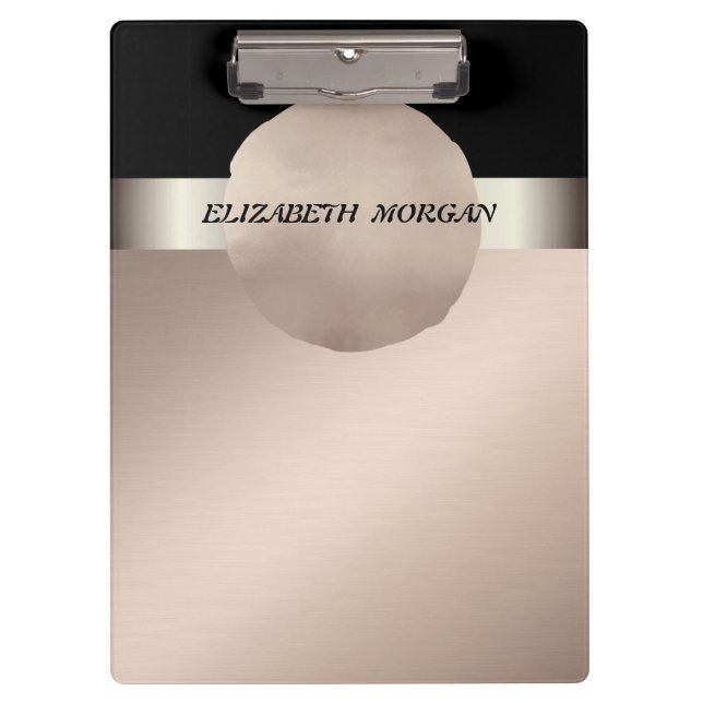 Porte-bloc Élégant, Élégant, Rose Gold Cercle Personnalisé (Devant)