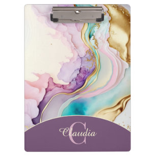 Porte-bloc Élégant encre liquide de marbre Monogram