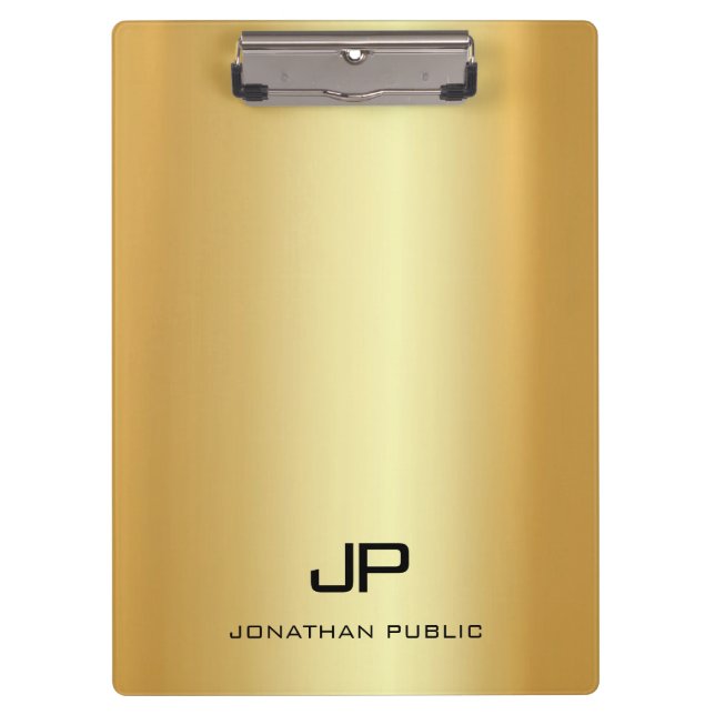 Porte-bloc Elégant Faux Gold Moderne Monogram Modèle tendance (Devant)