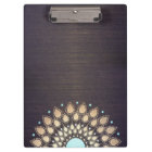 Élégant Gold Lotus Mandala Wood Yoga Instructeur