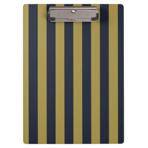 Porte-bloc Elégant Gold & Navy Blue Vertical Stripes