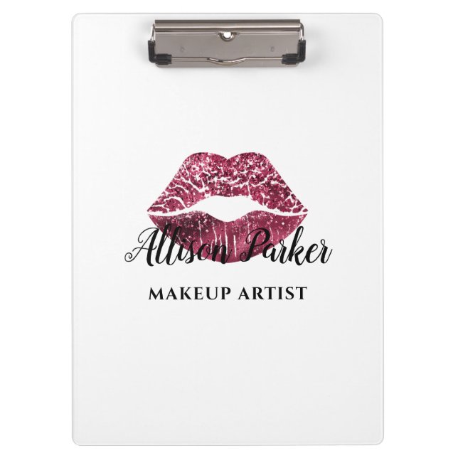 Porte-bloc Élégant maquilleur de lèvres rouges (Devant)