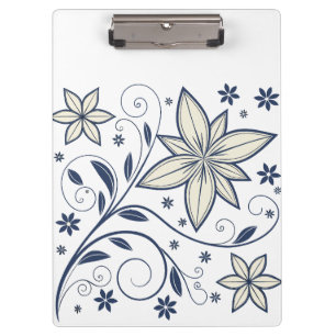 Porte-bloc Élégant modèle floral bleu marine