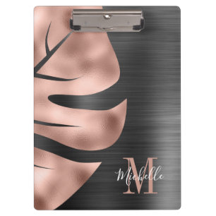Porte-bloc Élégant Monogram Rose Gold Noir
