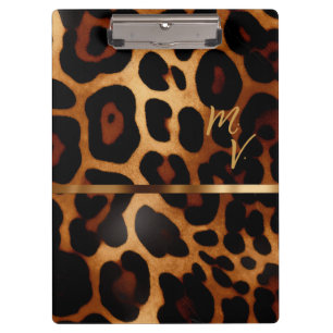 Porte-bloc Élégant Monogramme Empreinte de léopard