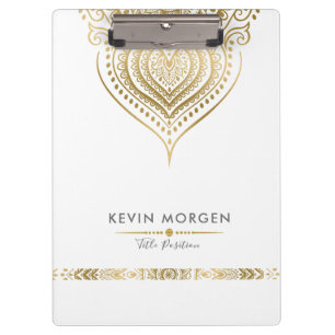 Porte-bloc Elégant Ornate Gold Paisley Mandala