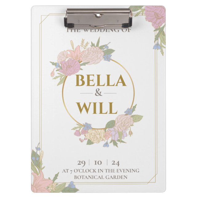 Porte-bloc Elegant Peony Lily Mariage Rose (Devant)