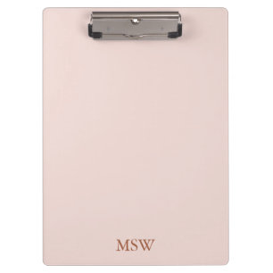 Porte-bloc Élégant rose vif monogramme personnalisé initiales