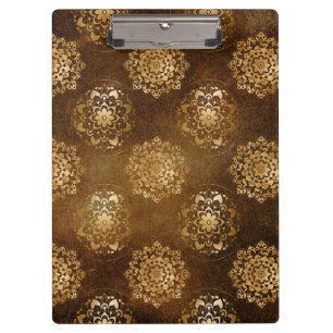 Porte-bloc Elégante Gold Foil et Black Indian Mandala