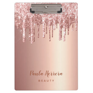 Porte-bloc Elégante parties scintillant en or rose en cuivre