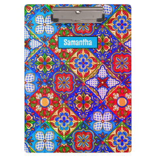 Porte-bloc Elégante talavera mexicaine carrelage bleu violet 