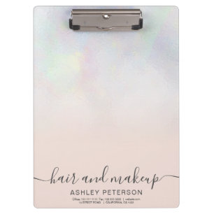 Porte-bloc élégante typographie blush pearl nacre ombre